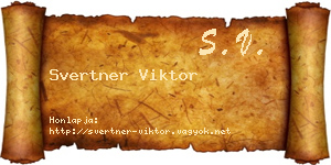 Svertner Viktor névjegykártya